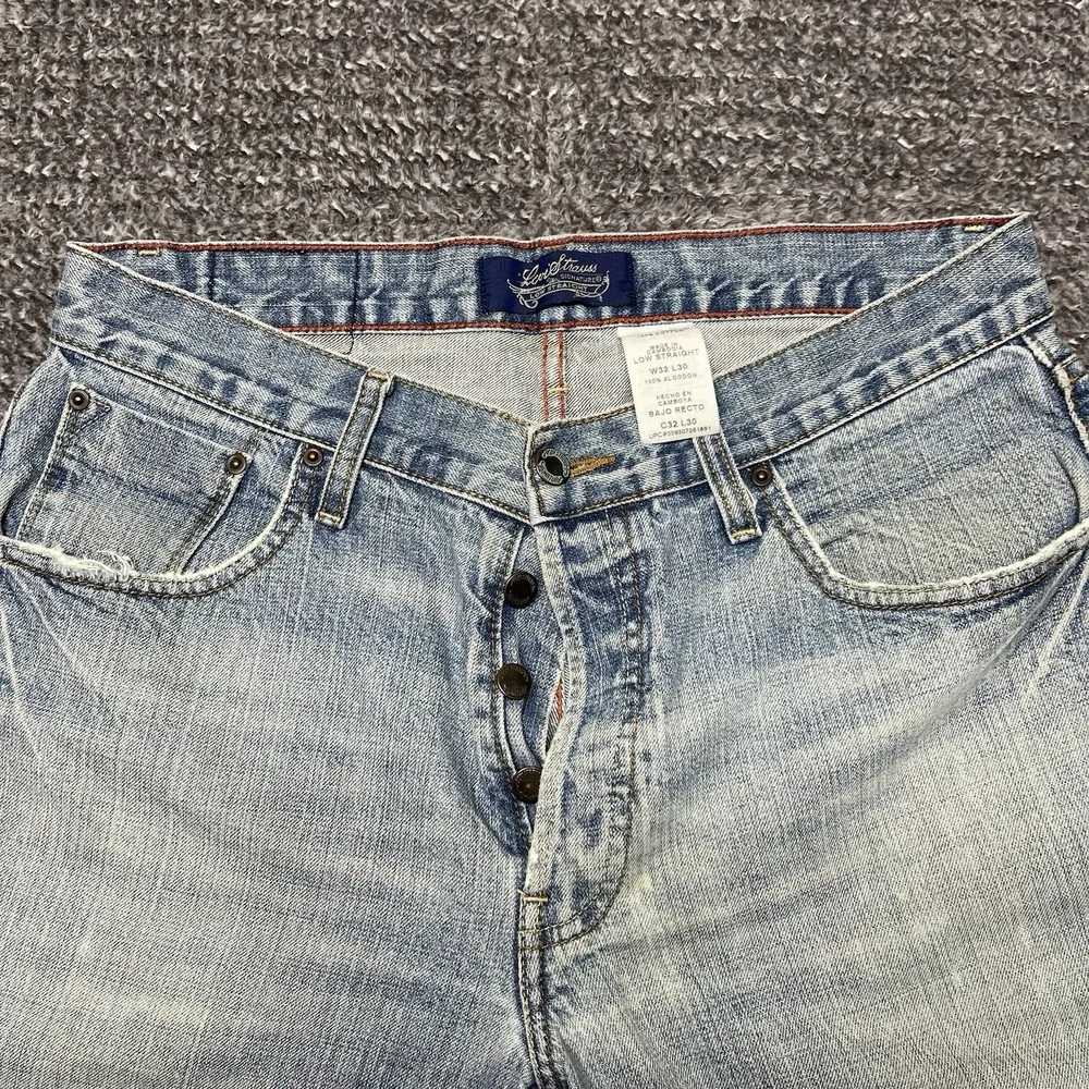Vintage‎ Levis Signature Low Straight Jeans Mens 32x30 Blue Button Fly Y2K '06